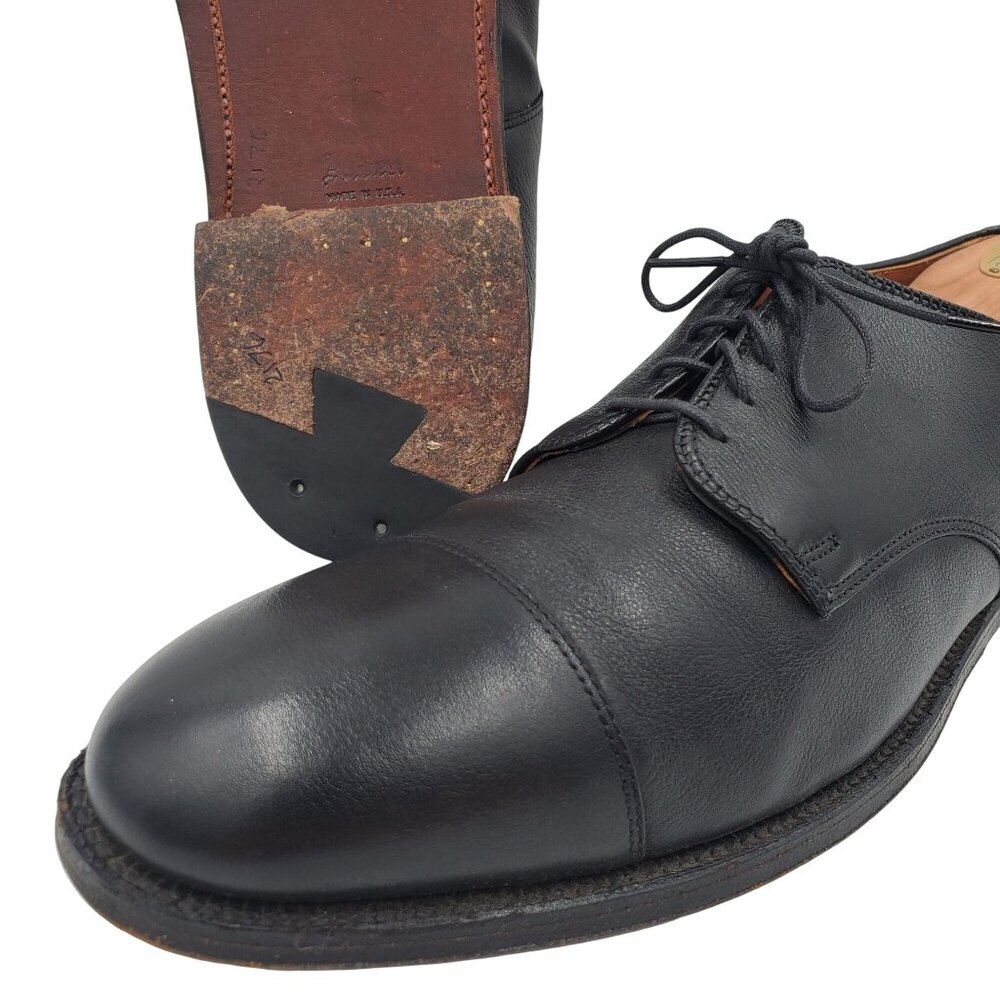 Alden USA New England Dress Shoes Men's 13B Black Leather Cap-toe Bluchers Derby - Picture 10 of 14